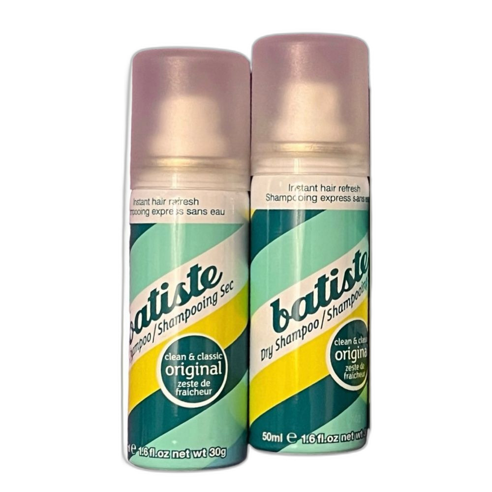 Batiste Dry Shampoo Original Travel Size 1.6 oz/30g Set of 2 New with Lids